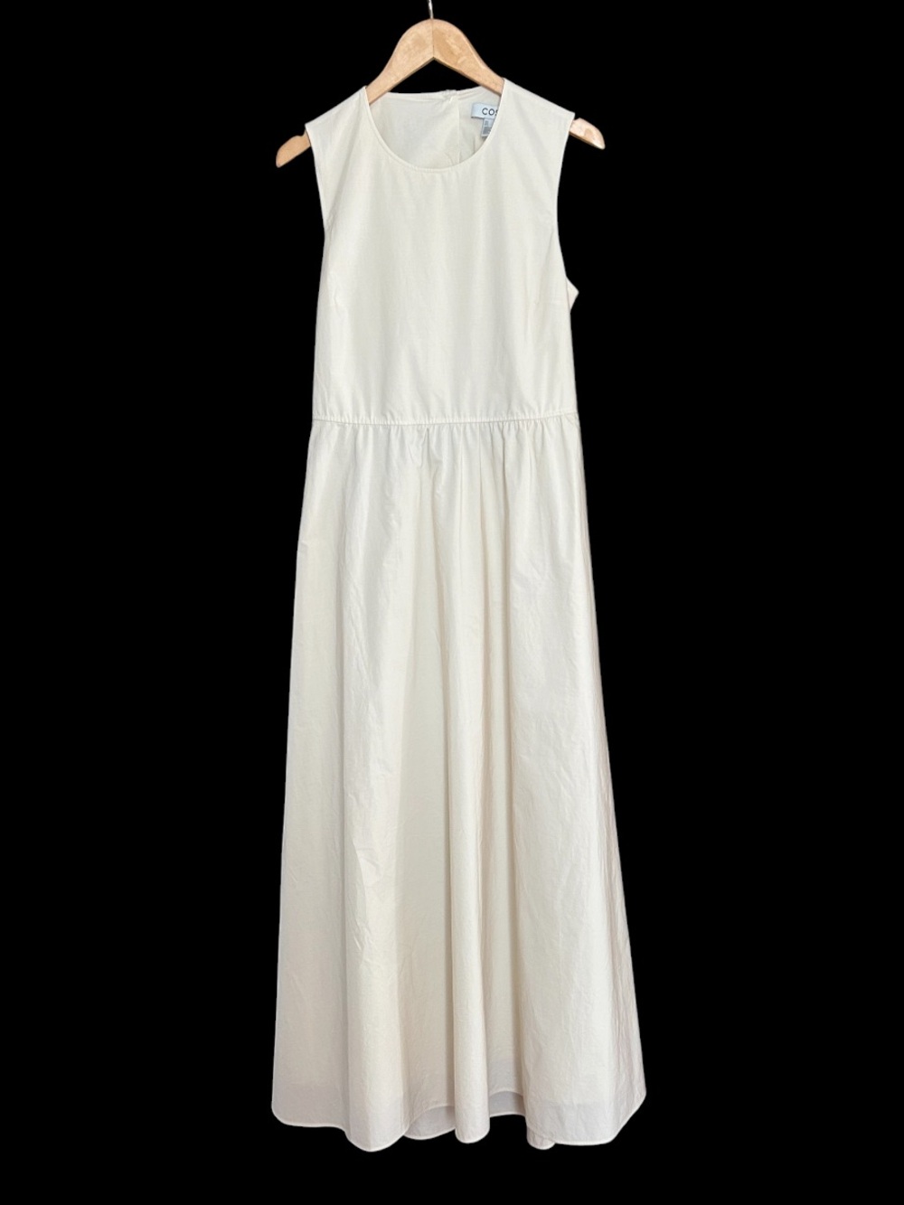 COS Cut-out Maxi Dress in Cotton in Ivory Off White Size 12 A-line dress - Picture 4 of 8